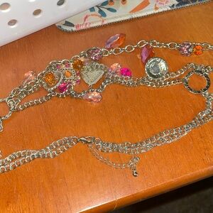 Pink And Orange Bead Necklace